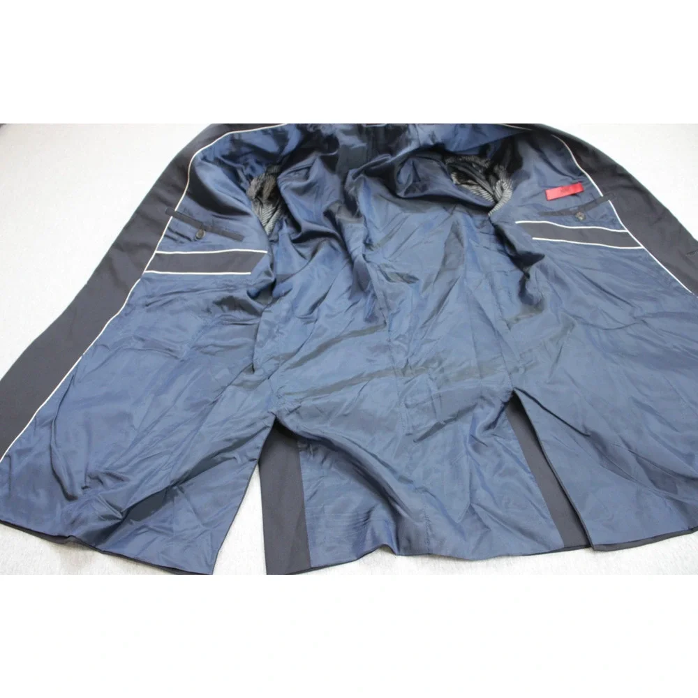 Hugo Boss Blazer‎ Mens 42R Navy Blue 100% Wool 2 Buttons Lined Notch Label